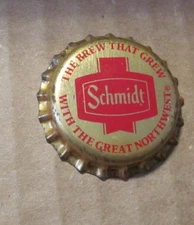 NOS SCHMIDT BEER BOTTLE CAP THE BREW THAT GREW WITH THE GREAT NORTHWEST
