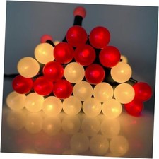 Round Christmas Decoration Lights 13.5Ft G15 Red and White Christmas Lights 50
