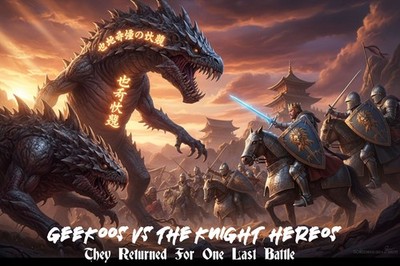 Keekos Vs The Knights  Monster Japanese Movie AI Poster up to 20 x 30 Inches