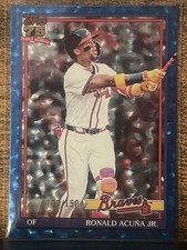 Ronald Acuña Jr. 2026 Topps Series 1 #T91-84 1991 Blue Crackle Foil /150