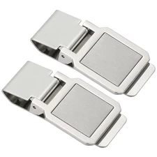 2 Pcs Stainless Steel Money Clip, Wallet Clip Square Money Holder