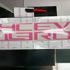 VINYL: Overlay Grill Letters 2022 2023 2024 2025 Silverado Pink