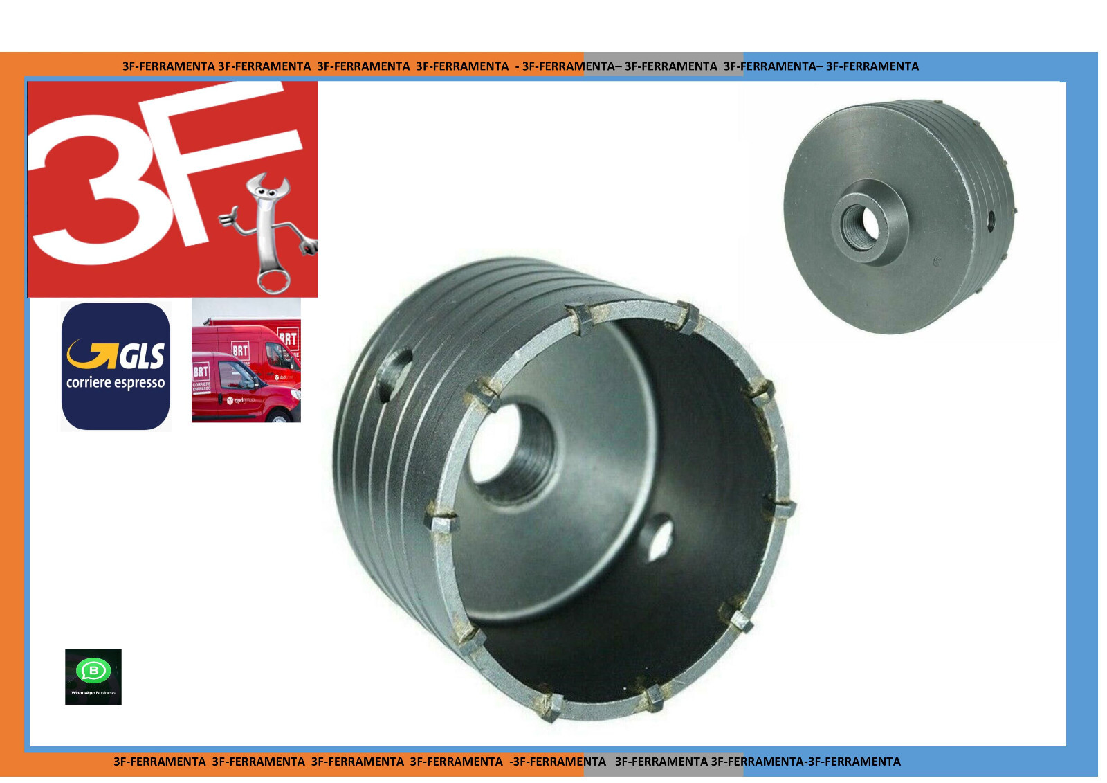 FRESA CAROTATRICE A TAZZA 70 MM PER MURO FRESE PIETRA CALCESTRUZZO CEMENTO