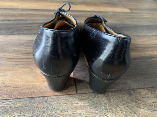 Vintage 40s Ferragamo Oxfords Wingtips Sz 9 Military Nurse Flapper Goth Witchy - Picture 6 of 13