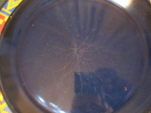 AVON 2 KENTE INSPIRED MAJESTIC COBALT BLUE DINNER PLATES USED 1993 W/SCRATCHES - Picture 3 of 7