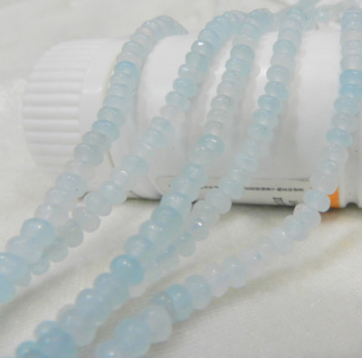 Fine 2x4mm Light Blue Brazilian Aquamarine Gemstone Abacus Loose - Foto 9