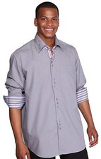 Men's fashion dress shirt 60 Cotton 40 Polyester Collar Design By George AH608