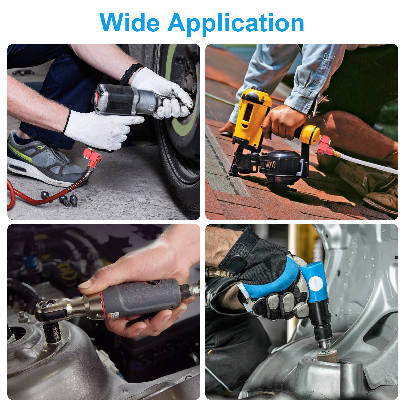 1/4" NPT 360 Degree Swivel Air Hose Connector Fittings with 1/4" MNPT Quick Plug