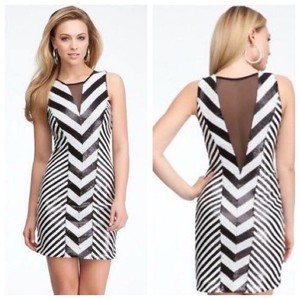 bebe black and white dress