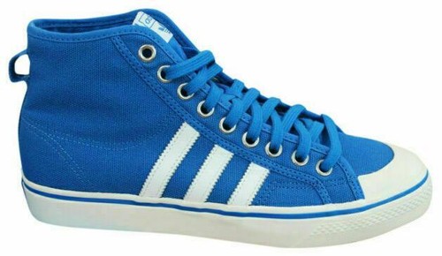 Adidas Nizza Low Blue Suede Canvas Sneakers White Stripe Casual Shoes Men’s 13 Adidas Originals Nizza RF 74 Mens Low Top Canvas Casual  main image 4