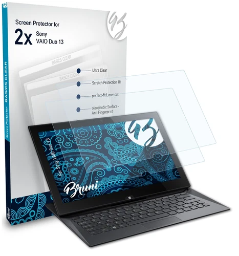 Bruni 2x Protective Film for Sony VAIO Duo 13 Screen Protector Screen Protection