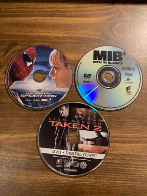 3 DVD Movies Taken 2 Men In Black 3 The Amazing Spider Man Disc Only Ships Free