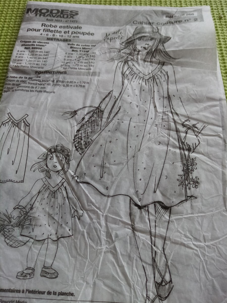 Patron De Couture – Robe D'été Pour Enfant Et Poupée – Modèle Modes Et Travaux, Tailles 4 à 12 Ans