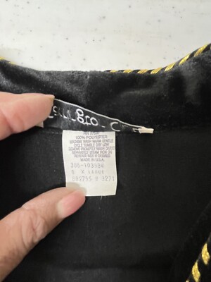 Carrington Club Dress Jacket Sz XL Velvet Feel With Vintage Gold