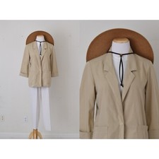 Vintage 90s Khaki Light Blazer by Alfred Dunner  size 10