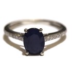 10k white gold .09ct SI1 H diamond sapphire gemstone ring 1.7g ladies 4.5 — photo 2