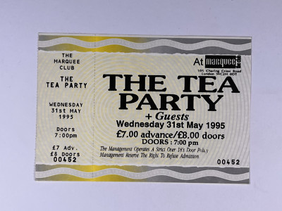 The Tea Party Concert Ticket Original The Marquee Club Complete 31st May 1995