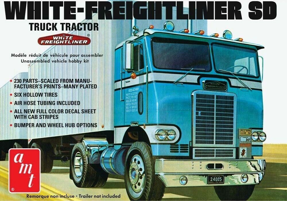 AMT 1004 1/25 Scale White-Freightliner SD Truck Tractor Cab