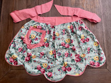 Vintage Gingham Girl APRON Mid Century Floral Flower