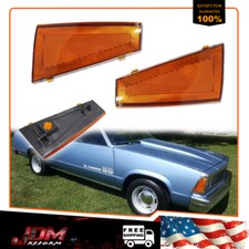 For 1980 1981 Chevrolet El Camino Malibu Amber Front Side Marker Lights Lenses