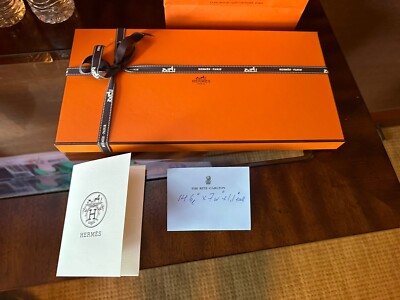 HERMES　GIFTSET Hermes Gift box 15x7” Ribbon Tall Bag Giftwrap 4 Clothing 4pc Lot