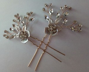 Wedding Accessories Bridal Hair Rose Gold Vines Leaf Diamante Hair