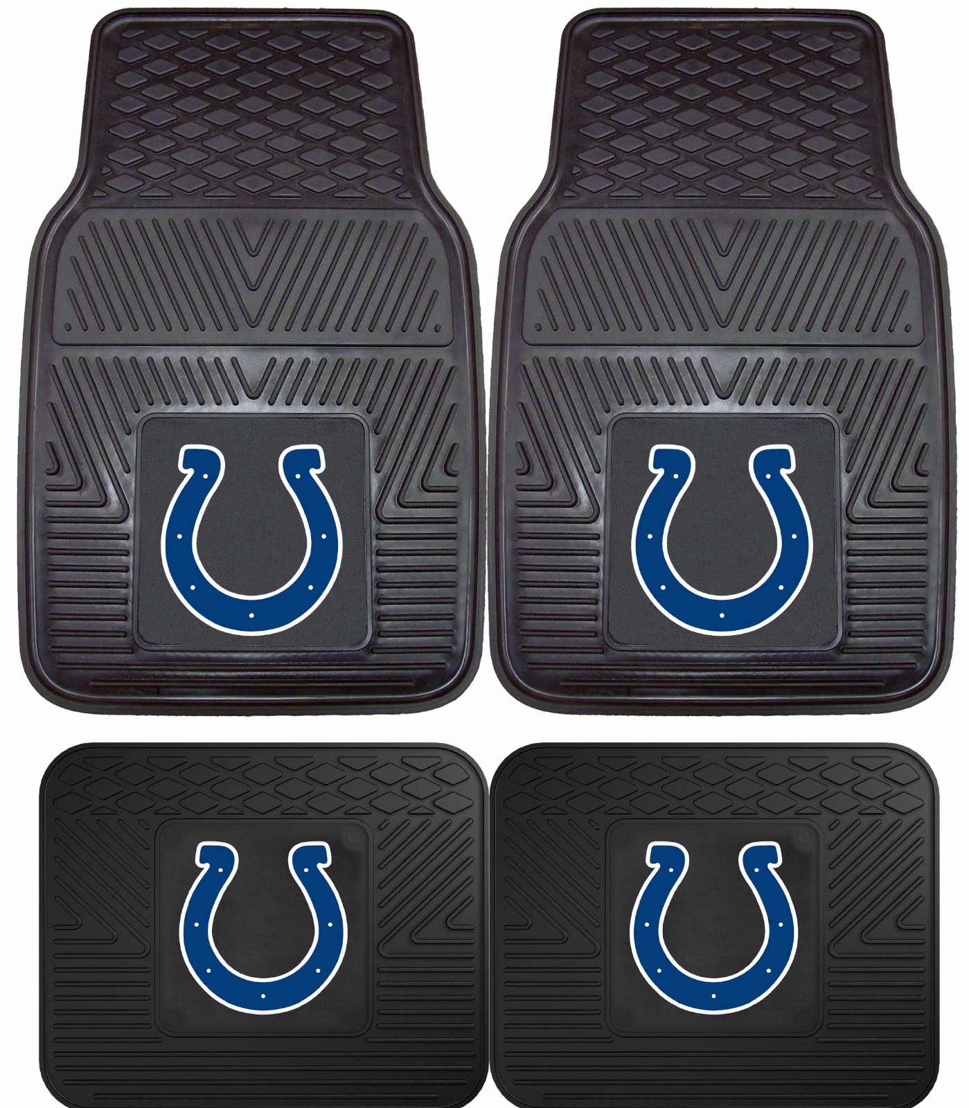 Indianapolis Colts Heavy Duty Floor Mats 2 & 4 Pc Sets for Car Trucks
