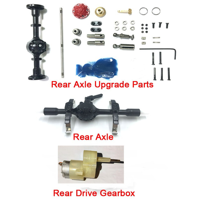 For WPL D12 RC Rear Drive Power Gearbox Motor Wave Box Rear Axle Upgrade Parts