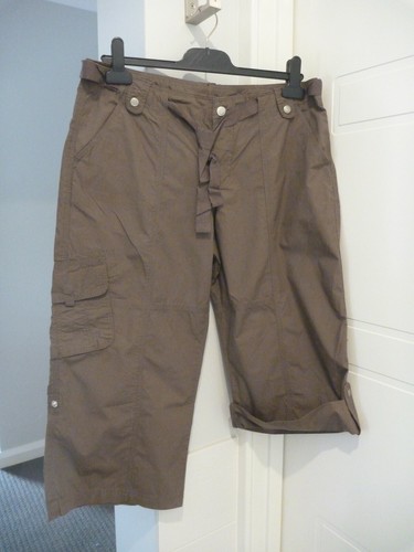womens pant, capri, 3/4, brown, size 12 