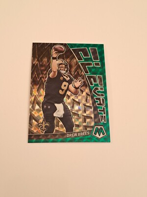 2023 Mosaic Football Elevate Insert #E-DB Drew Brees Green Mosaic Prizm Saints