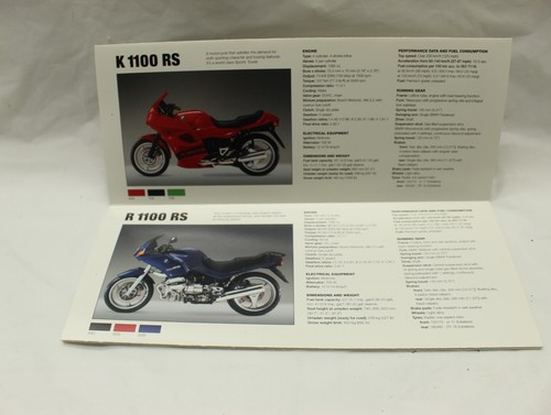 1995 BMW Motorcycle Brochure K1100LT/RS R1100RS/GS/R K75 RTA/SA Line Up Specs - Bild 3 von 8