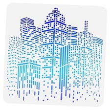 City Buildings Stencil 11.8x11.8inch Plastic PET Painting Stencil Large