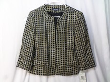 Evan Picone Black Multicolor Blazer Jacket Women's Size 8 NEW