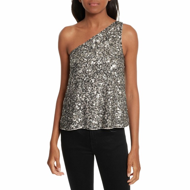 one shoulder sequin top