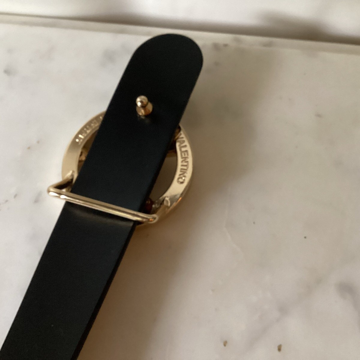 Valentino by Mario Valentino Giusy Black Leather Skinny Belt NWOT Valentino By Mario Valentino Giusy Leather Belt In Black  main image 2