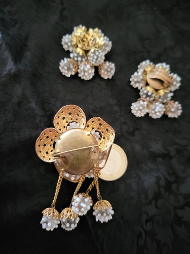 Antique Brooch And Filigree Earrings Set - Picture 5 of 12