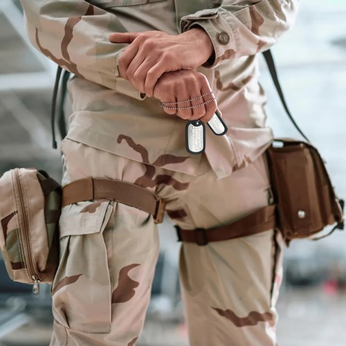 JUEGO DE PARES DE PLACAS DE IDENTIFICACIÓN MILITARES DEL EJÉRCITO DE ACERO INOXIDABLE PERSONALIZADAS DE EE. UU. -THEDOGTAGCO - Imagen 3 de 11