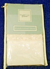 1 North Crest Home Crochet Ecru Cotton Cottage Core Standard Size Pillow Sham