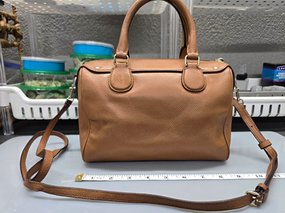 Coach Women s Brown Pebbled Zip Satchel Top Handle w/ Detachable Crossbody Strap