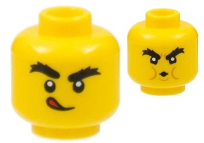 Lego New 71034 Wolf Minifig Yellow Head Bushy Eyebrow Licking Lips/Blowing D175