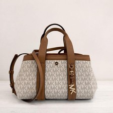 Michael Kors ROMEE Small PVC Coated Canvas Leather Top Handle Crossbody Bag Auth