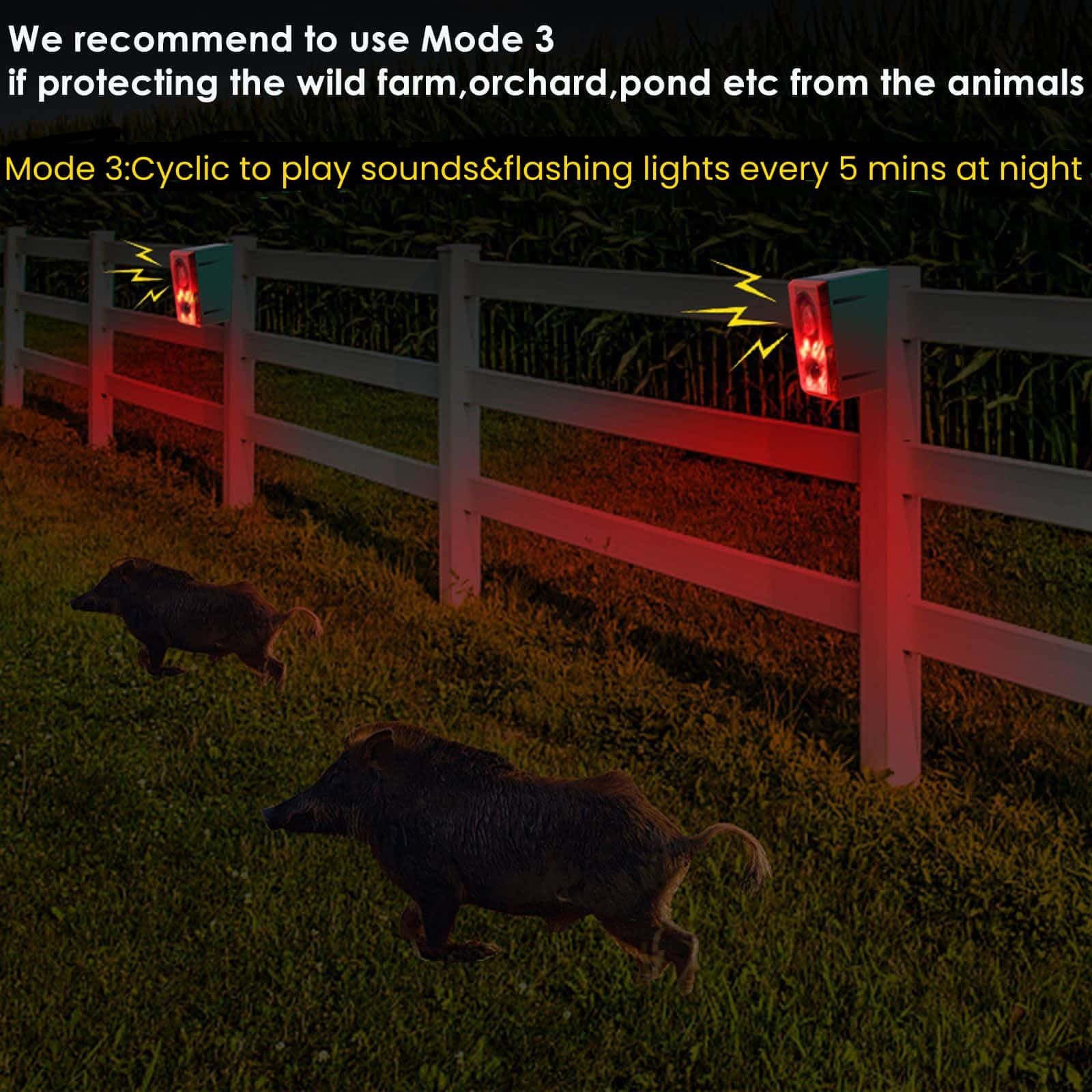 HULPPRE Solar Outdoor Motion Sensor Alarm-Dog Barking&Gunshot Sound,Support Reco