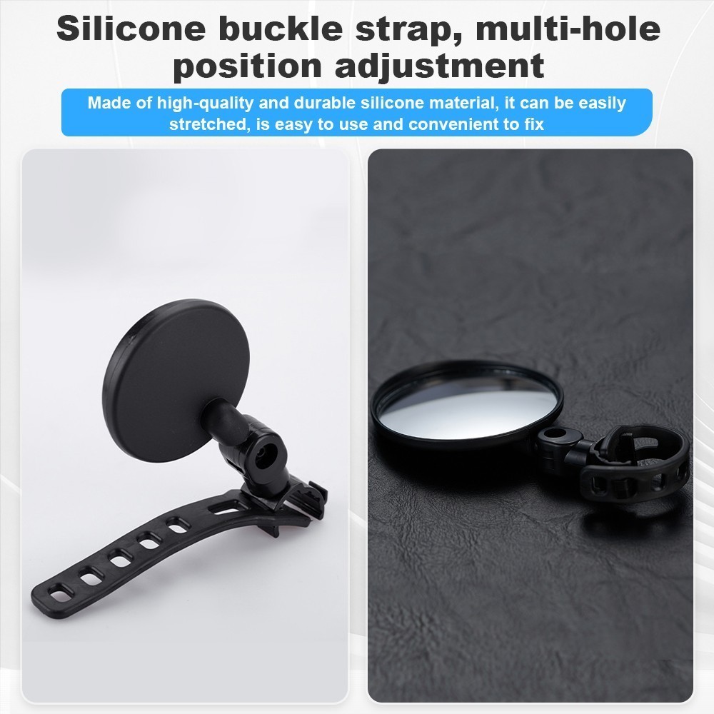 Ebike MTB Road Bike Rearview Mirror Bicycle Rear View Mirrors 360° Convex Side