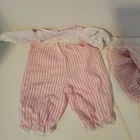 Vintage Cabbage Patch Preemie March of Dimes Outfit Pink & White Stripes EXC