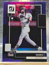 Fernando Tatis Jr 2022 Panini Donruss #82 NANDO NAME  VARIATION HOLO BLUE Padres