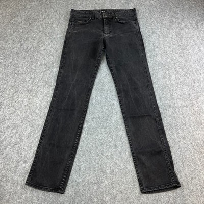 Hugo Boss Delaware Herren Jeans Slim Tapered 30 32 Dark Wash Grau Stretch