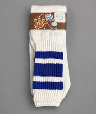 Vintage 70s Mens The Sport Hi-Rise Tube Socks White/Blue Striped Deadstock