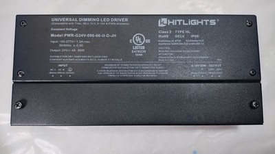 Universal Dimming LED Driver, 24V 4A 96 Watt, 100-277VAC Class 2 UL Listed *READ