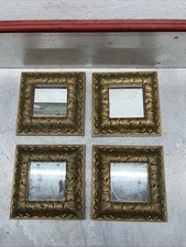Vintage 4 Home Interiors Designs Mirrors Plastic Square Diamond Ornate Golden 8”