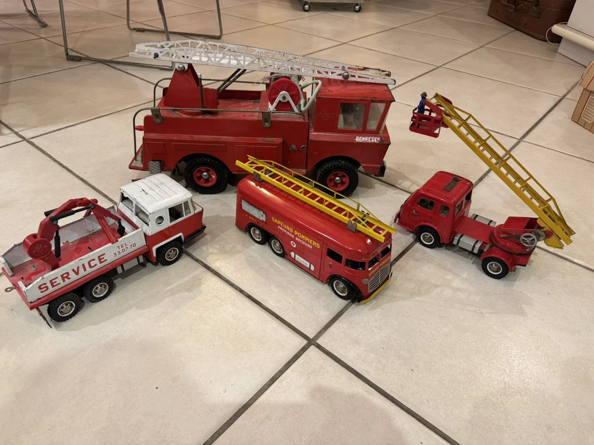 Camion De Pompiers Joustra En Tôle – Jouet De Collection Vintage – Bon état
